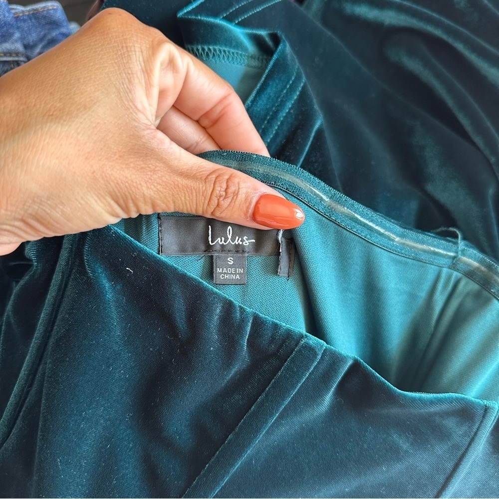 LULU’S GLAMOROUS CELEBRATIONS VELVET STRAPLESS TULIP DRESS - Picture 14 of 14